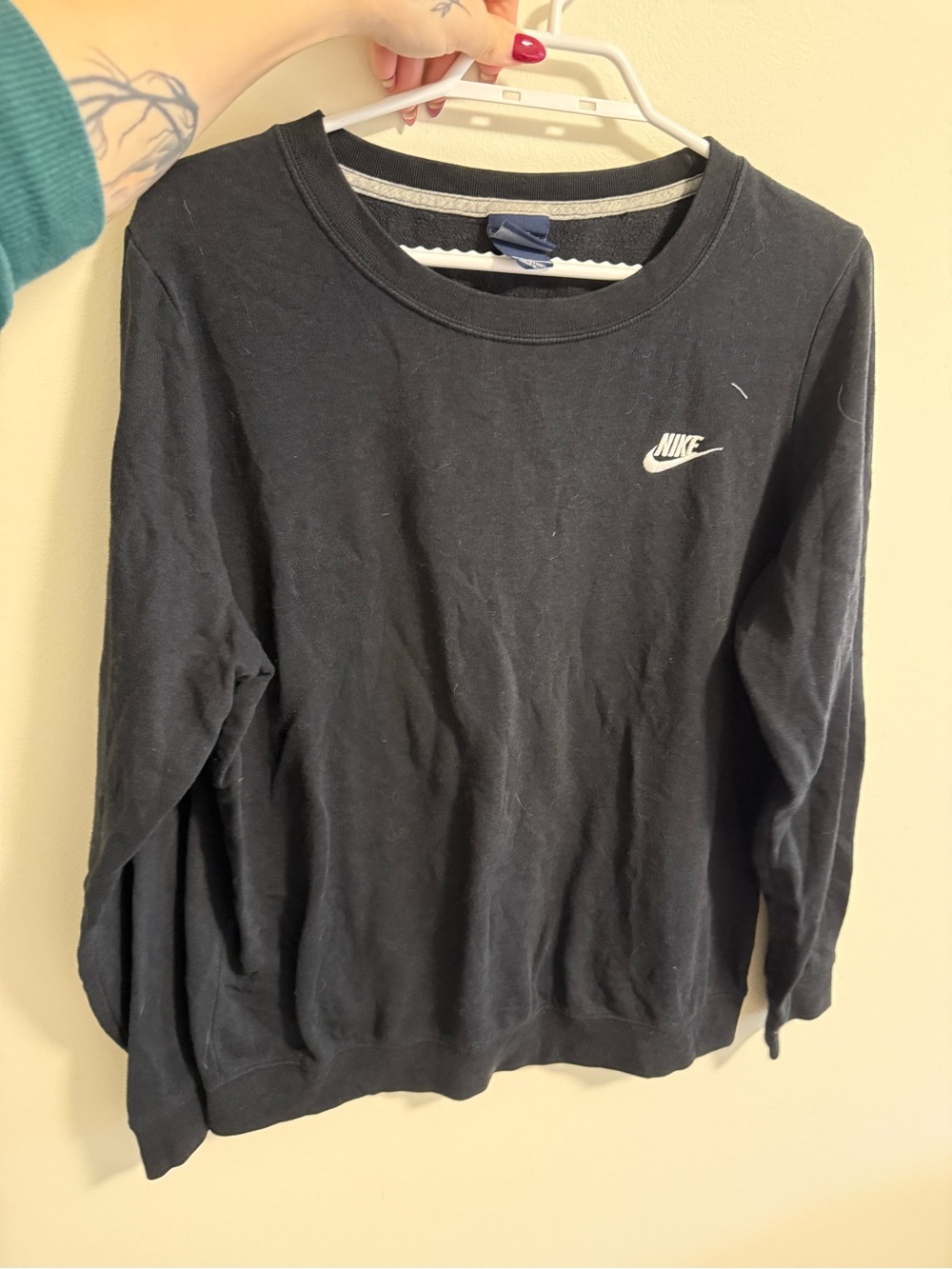 Nike Black Crewneck Sweatshirt with White Swoosh